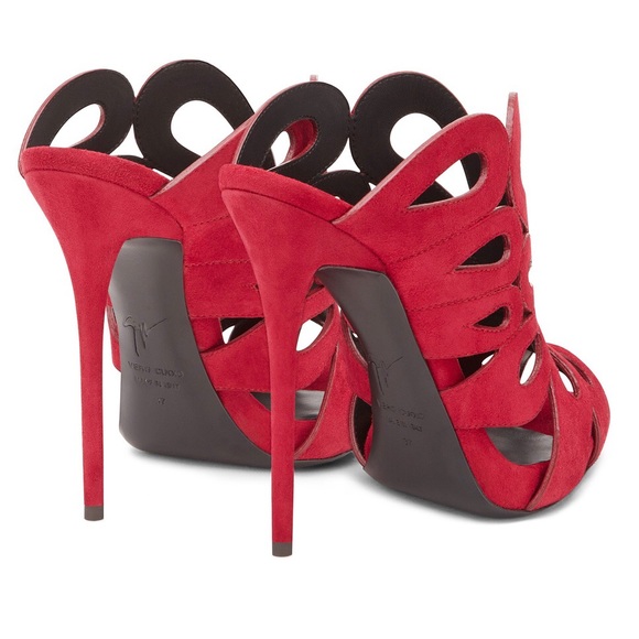 GIUSEPPE ZANOTTI Red Open Toe Mules - NEW - Picture 4 of 8